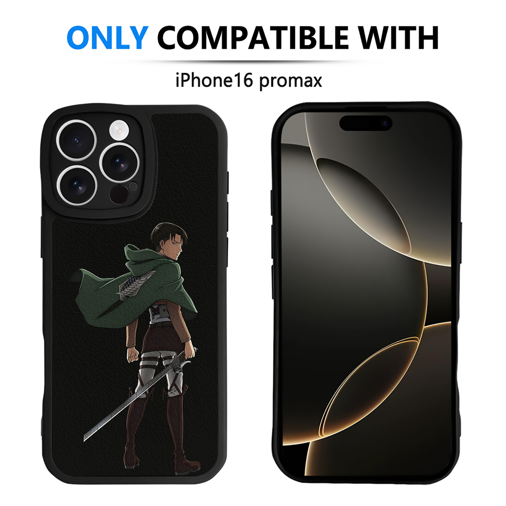 （画像用） 進撃の巨人 リヴァイ·アッカーマン Attack on Titan Levi Ackerman 【iPhone 16シリーズ対応】シリコンスマホケース（レザー調） 材質：シリコン